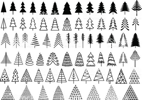 72 Christmas Trees For Modern Minimalist Cards Set Of Vector Design
