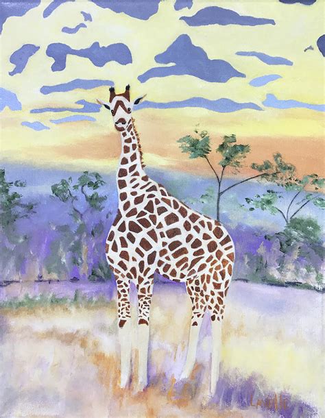 Giraffe At Sunset Painting By Kimberly Lavelle Fine Art America