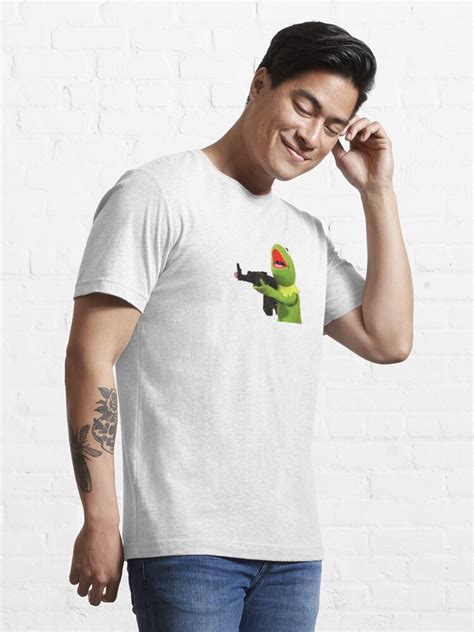 Kermit Gun Meme T Shirt By Patchman Redbubble
