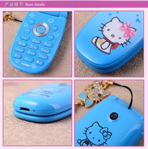 2016 Hello Kitty Flip Cute Small Mini Mobile Cell Phone Best For Kids