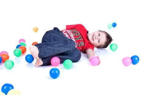 A Lovely Kid Is Playing With Balls Stock Photo Image Of Child Male