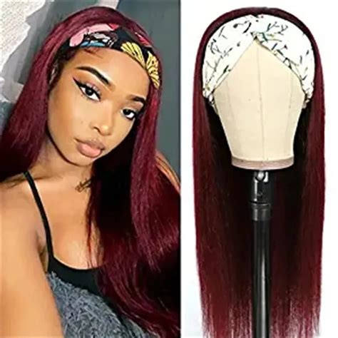 24 30 Inch Glueless Synthetic Long Stright Wig Bug Color With Headband