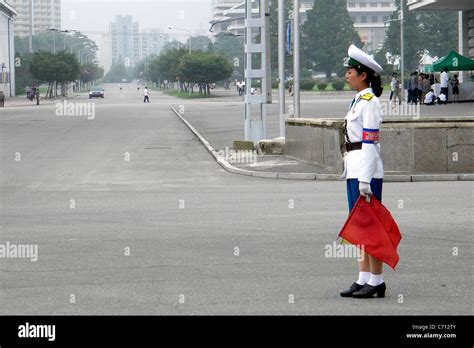 Traffic Police Pyongyang North Korea Stock Photo Alamy