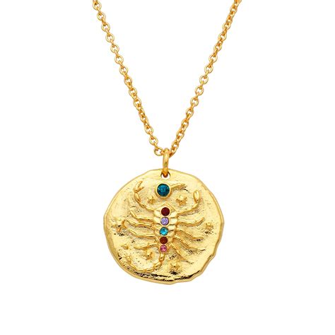 Zodiac Pendant Necklace Constellation Horoscope 18k Gold Vermeil