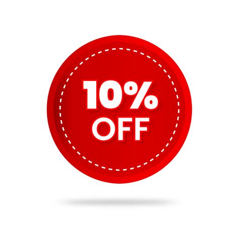 10 Percent Discount Sticker Price Tag Design Product Emblem With Percentage Sell Off Marketing