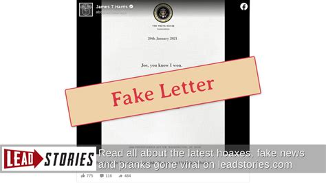 Fact Check This Is Not A Real Letter From Donald Trump To Joe Biden