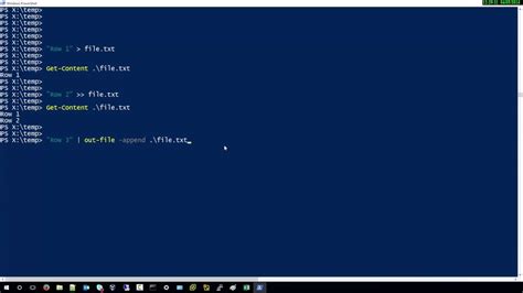 How To Append Output Into A File In Powershell Youtube