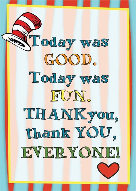 Dr Seuss Thank You Card By Paperbearsweets On Etsy