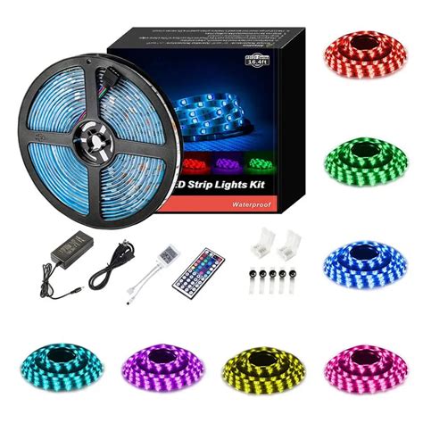 Led Strip Lights Waterproof 164ft 5m Flexible Color Changing Rgb Smd