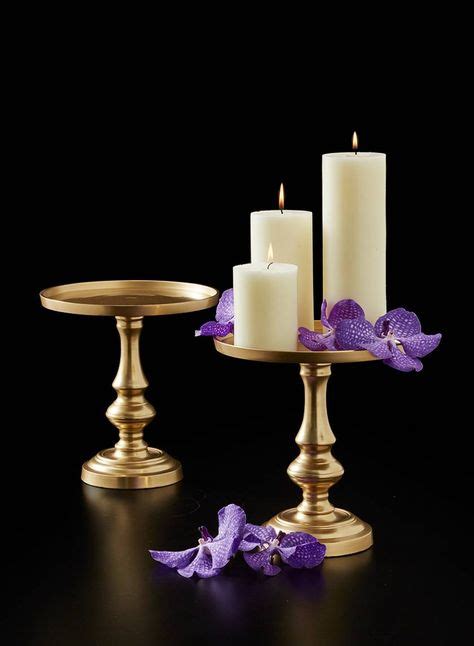10in Gold Pedestal Pillar Plate Pillar Candles Wholesale Candle