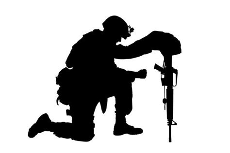 Fallen Soldier Symbol Silhouette