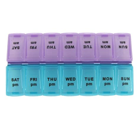 Large Print Am Pm Pill Box Medication Organizer Weekly Medicine Storage