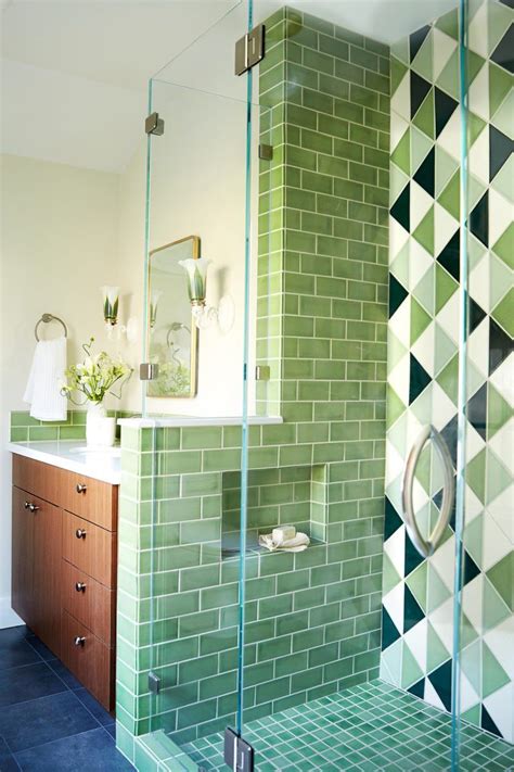 Retro blue bathroom tile 2021. Retro Green Bathroom Tiles | Green tile bathroom, Green ...