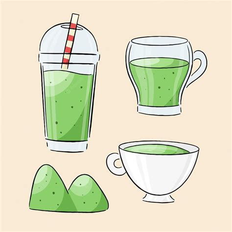 Free Vector Matcha Tea Collection Concept
