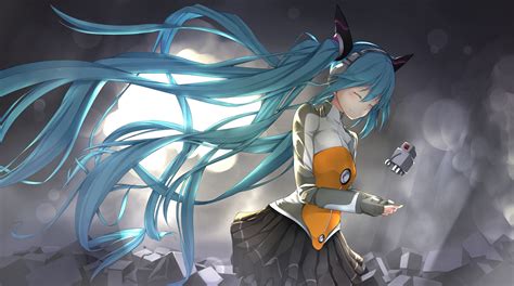Wallpaper Illustration Long Hair Anime Girls Blue Hair Vocaloid