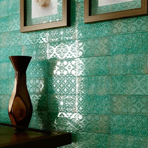 Shiraz Turquoise Wall Tile Bathroom Feature Wall Tile Turquoise Wall