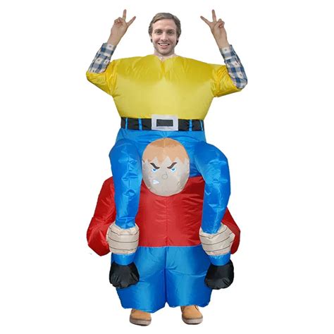 Halloween Party Adults Spoof Funny Inflatable Costumes Dwarf Carry