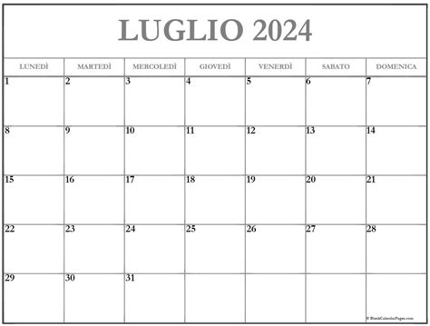 Calendario 2024 Mensile Luglio Jenda Lorette
