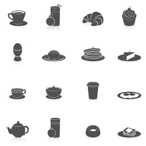 Breakfast Icons Black 454432 Vector Art At Vecteezy