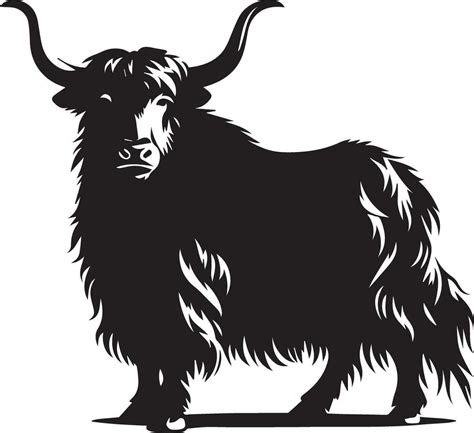 Yak Animal Head Vector Silhouette Illustration Black Color 34212717