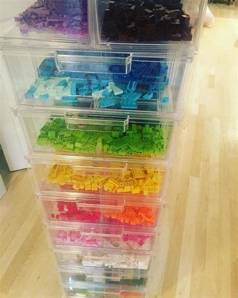Plastic drawer sets are easy to find online or in your local home store. Clear Stackable Sweater Drawer | Lego storage organization ...