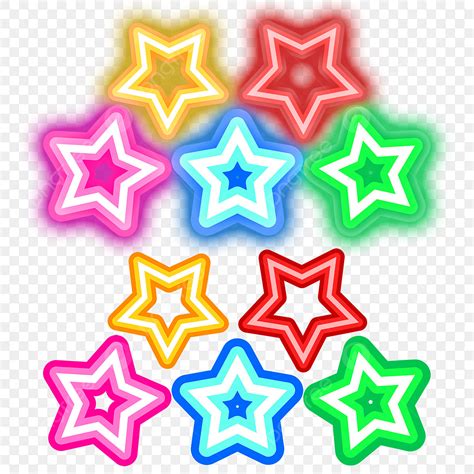 Neon Star Clipart Png Images Star Neon Colorful Stars Stars Neon