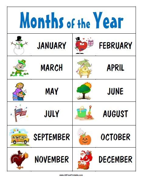Months Of The Year Chart Printable Printable Word Searches Porn Sex