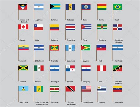 Banderas De Los Países Americanos Vector De Stock 18526919 De ©romantiche