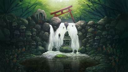 4k Waterfall Oriental River Wallpapers Fantasy Windows