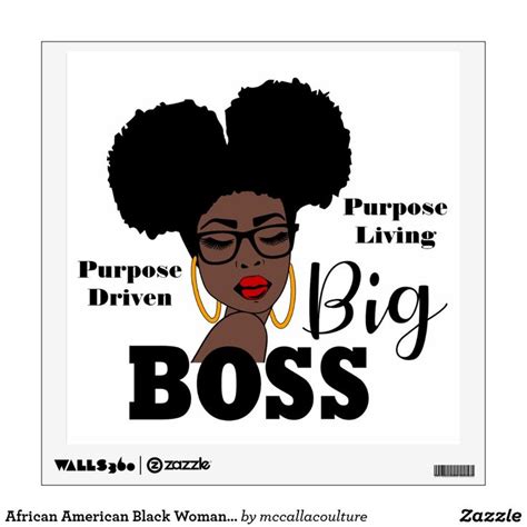 African American Black Woman Boss Purpose Driven Wall Decal Zazzle