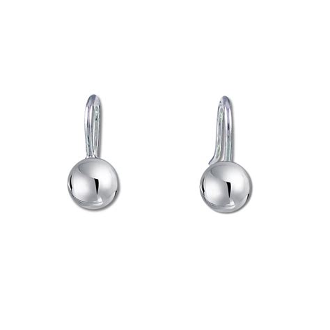 Sterling Silver Drop Ball Earrings Available In Sizes 6mm Etsy