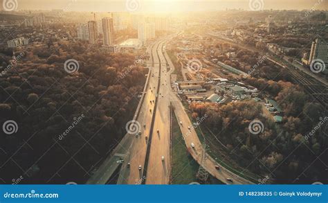 Urban Car Road Traffic Congestion Aerial View Editorial Image Image