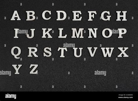 Alphabet Letters On Black Background Letters A Z In Alphabetical Order