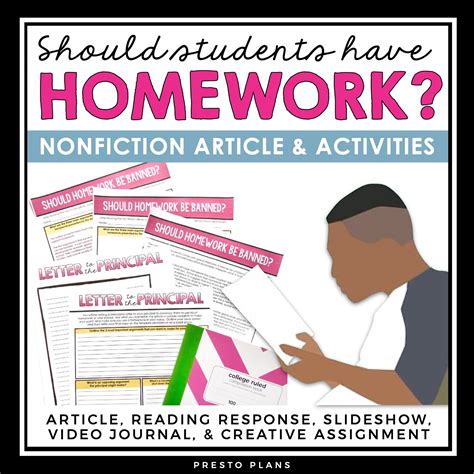 Nonfiction Article And Activities Informational Text Banning Homework