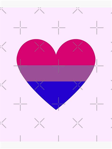 Heart Shaped Bisexual Flag Colors Pride Month Poster For Sale By