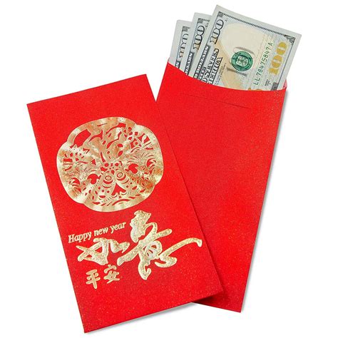 100 Pack Red Lucky Chinese Money Envelopes For Lunar New Year Good