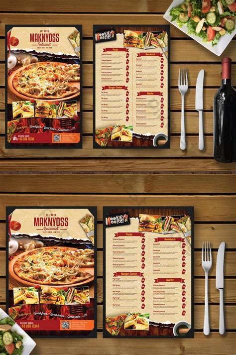 vintage style food menu book psd template psd   pikbest