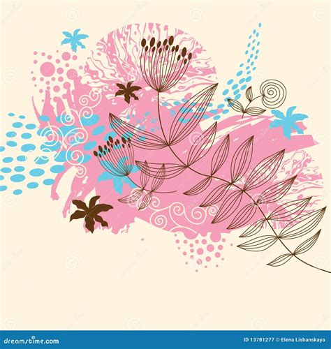 Grunge Floral Illustration Stock Vector Illustration Of Grunge 13781277
