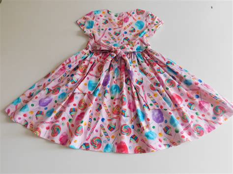 Toddlergirls Pink Candy Print Dress Cupcakes Cotton Candy Lollipops