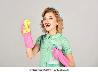 Retro Woman Cleaning Stock Photos Images Photography