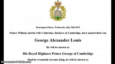 The young prince is the son of the the duke and duchess of cambridge, william and kate. Prince George Alexander Louis & 13th Star of David ...