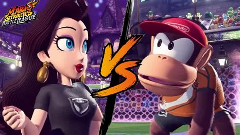Mario Strikers Battle League Pauline Vs Diddy Kong YouTube