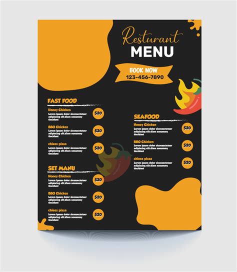 Food Menu Design Template 8954008 Vector Art At Vecteezy
