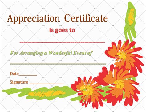 Certificate Of Appreciation Template For Event Organizer Gct