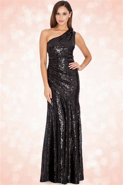 Vintage Chic For Topvintage S Sparkle Sequin One Shoulder Maxi Dress