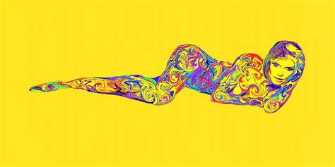 Psychedelic Swirl Girl Yellow Digital Art By Jane Schnetlage