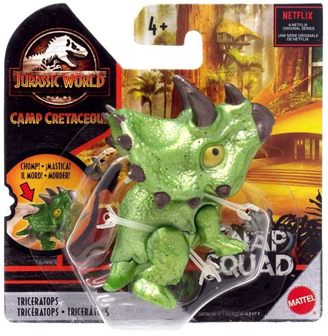 Jurassic World Camp Cretaceous Snap Squad Triceratops Mini Figure Green