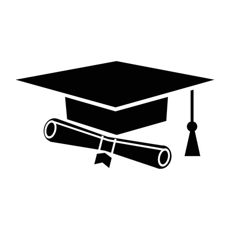 Simple Graduation Cap Silhouette University Graduation Cap With Black