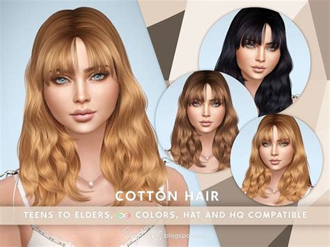 Cotton Hair Now Free 2 Styles Sonyasims Sims 4 Cc Kids Clothing