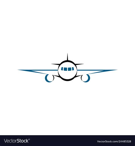Airplane Front Logo Icon Symbol Royalty Free Vector Image